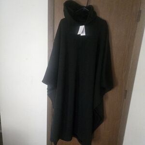 Black Hooded Poncho